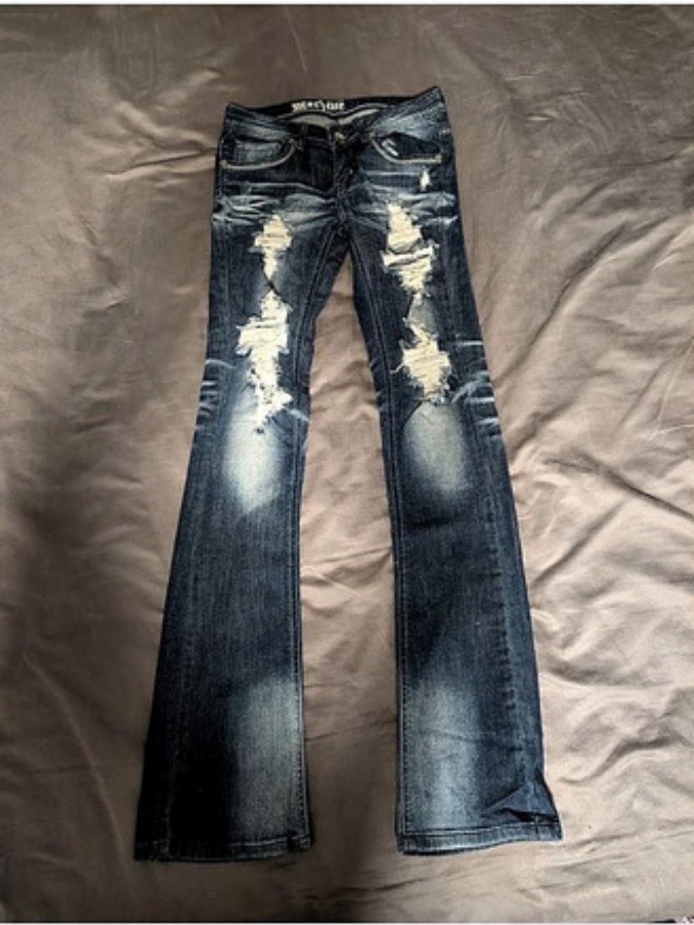 Distressed Jeans Size 1 Blue